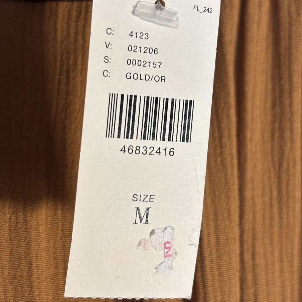 Dolan Left Coast Collection Wide-Leg Gold Pants With Striped Waistband Size M - Picture 5 of 11